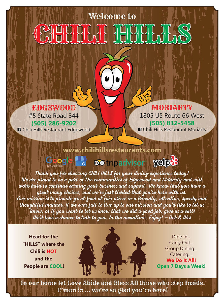 MENU Chili Hills Restaurants